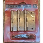 Everbilt 1002316485 3-1/2" Satin Nickel 5/8" Radius Door Hinges Value 3-PACK. Fixed Price $9.77.