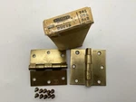 Stanley Steel Satin Brass Plated Butts 3X3 Rd 741 US4 Pair Only 10 Screws Usa. Fixed Price $11.94.