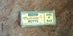 Old Timey Vintage Nib Pair Of Stanley Butt Hinge 241F 4" Brass Made Usa. Fixed Price $12.99.