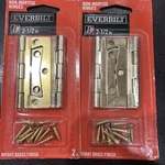 Everbilt Non-mortise Hinges 2-PK Bright Brass Finish 1/2 " 204314 X2 Packs. Fixed Price $7.19.