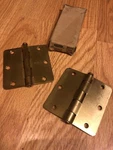One Pair Stanley RD741 US4 Brass Plated Round Corner 3-1/2" Butt Hinges Usa. Fixed Price $13.25.