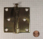 Hager #1191-3"X3"-US3 Full Mortise Template Door Hinge, Solid Brass, Polished. Fixed Price $32.95.