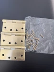 Emtek 4.5" X Square Corner Plain Bearing Mortise Hinge Satin Brass. Fixed Price $11.64.