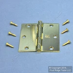 Bright Brass Finish Steel 3-1/2" Removable Pin Interior Door Hinge N190-082. Fixed Price $6.99.