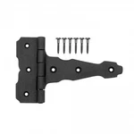 Black Door Hinges Cast Iron Strap 6" And Gate With Screws. Fixed Price $13.99.