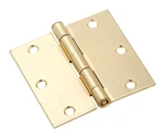 National Hardware N830-332 Satin Brass Steel Square Corner Door Hinge 3-1/2 In.. Fixed Price $17.99.