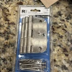 Reliabilt Security Door Hinges 3-1/2" Satin Nickel 5/8" Radius Pack. Fixed Price $16.30.