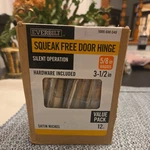 New Everbilt 12 Pack Squeak Free Door Hinges 3-1/2" X 5/8" Radius Satin Nickel. Fixed Price $29.99.