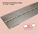 Weldable Piano Hinge 3" X 72 Inch Holes Steel Finish 0.09" Continuous New. Fixed Price $33.29.