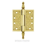 New 4" Premium Brass Aesthetic-pattern Hinge W/ Decorative Steeple Tips,. Fixed Price $25.00.