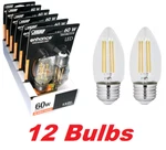 Feit Electric 5.5W = 60W B10 E26 Dimmable Chandelier Led Candle Light Bulb 12PK. Fixed Price $47.98.
