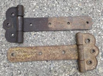 Set Of Rustic Primitive Large Heavy Iron Strap Barn Door Hinges 20 Inches Long. Fixed Price $75.00.
