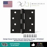Design House 10-PACK 4X4 Inch Steel Door Hinges Oil Rubbed Bronze Finish. Fixed Price $19.99.