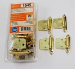 Liberty Polished Brass Plate Overlay Hinge Self Closing Lot Of 20 Open Box #1545. Fixed Price $14.99.