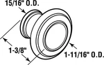 Prime-line 163320 Satin Silver Metal Side Mount Bi-fold Door Knob 1-3/8 In.. Fixed Price $9.62.