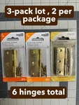 3-PACK 2/PC (6 Hinges ) National Hardware N146-399 Brass Non-removable Pin 3". Fixed Price $18.26.