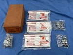 Nos Lawrence 4.5"X4.5" Steel Hinges Set Of 3 Satin Chromium Vintage Hardware. Fixed Price $12.50.