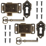 2 Sets Skeleton Key Lock Antique Bronze Vintage Cabinet Furniture With K.... Fixed Price $33.28.