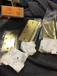 Vintage 6 Lawrence Brothers Heavy Duty Brass Hinges 4"1/2 X 1/2"- #4181 Nos. Fixed Price $61.00.