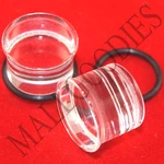 V135 Clear Acrylic Single Flare Solid Plugs 14G To 1-1/4" 2.5MM 32MM. Fixed Price $7.95.