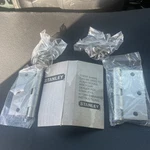 Stanley Steel 3.5" Square Corner Door Hinges 1 Pair. Satin Nickel Finish. Fixed Price $10.00.