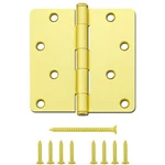 Gatehouse Satin Brass Gold Finish Door Hinge Round Corner 1/4" Radius 0308909. Fixed Price $6.39.