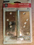 4 In. Solid Brass Square Corner Security Door Hinge. Fixed Price $14.99.