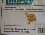 Laurey 28737NO Inset Self-closing Hinge,polished Brass FINISH,25 Pkgs (2 Ea Pkg). Fixed Price $15.99.