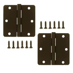 (6) Stanley 3.5 Inch Round Corners Oil Rubbed Bronze Residential Door Hinges. Fixed Price $28.00.