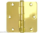 21 Pack Polished Brass 3.5" X 1/4 Radius Corner Interior Door Hinges. Fixed Price $33.50.