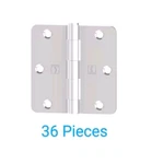 Pack Of 18 Pairs Hager 3.5X3.5" Plain Bearing 1/4" Radius Corner Mortise Hinges. Fixed Price $39.00.