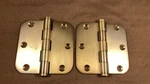 Pair Hickory Solid Brass X 3.5" Radius Corner Door Hinge Winchester. Fixed Price $24.95.