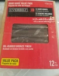 Lot/ 2X12PCAKS Everbilt 3-1/2 In. 5/8 Radius Oil-rubbed Bronze Door Hinge. Fixed Price $33.95.