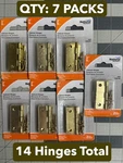 Nos 7-PACK 14-HINGE Lot National Hardware N146-639 Brass Cabinet Door 2". Fixed Price $21.49.