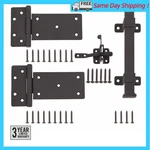 Black Rust Defender Decorative Gate Hinge And Pull Set. Fixed Price $39.95.