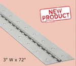 3" X 6 Ft Piano Hinge Steel Finish Continuous Full Surface Nonremovable Pin New. Fixed Price $60.29.
