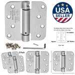Adjustable Spring Loaded Door Hinges With Quiet Auto Close - Satin Nickel Pair. Fixed Price $48.59.