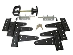 Double Door Hardware Kit: 6" Hinges Handle Hd Barrel Bolts Sheds, Gates. Fixed Price $36.59.