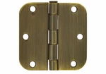 House Guard Antique Brass 3.5" X W 5/8 Radius Round Door Hinge Interior. Fixed Price $49.00.