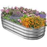 Eclaron Galvanized Raised Garden Bed 4X2X1FT Outdoor Metal Vegetable Plant Conta. Fixed Price $53.15.