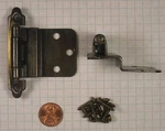 Harris #IP105-ABH Cabinet Hinges, Antique Brass-plate, Self-closing, 3/8" Offset. Fixed Price $5.95.