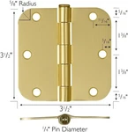 Design House 181404 10-PACK Steel Door Hinge 3.5" 3-1/2 Satin Brass Left/right. Fixed Price $13.99.