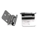 Pair Of Stanley Satin Chrome 3/8" Inset Partial Wrap Brass Capped Hinges 1545. Fixed Price $15.79.