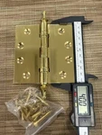 Polished Solid Brass Door Hinge Ball Bearings 4"X4 Crown Finial X1. Fixed Price $21.00.