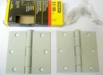 New 12 Piece Stanley 3.5" X Square Corners Primer Coat Door Hinges S821-215. Fixed Price $36.00.