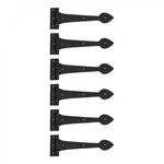 6 Pcs Black Door Strap Hinges Wrought Iron Spaded Tip Gate. Fixed Price $168.99.