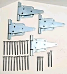 Hillman 6" Zinc Hinge Gate Lot Of 4 Hardware Fasteners W/ 25 Assorted Screws. Fixed Price $24.95.