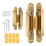 7'' 2 Pcs Hidden Hinges Concealed Zinc Alloy 180 Swing Adjustable Gold. Fixed Price $56.68.