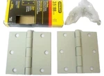 12PC Stanley Hardware Square Corners 3.5" Door Hinge Prime Coated White S821-215. Fixed Price $38.00.