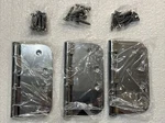 Schlage Satin Chrome Door Hinges 4" X 5/8" Radius Plain Bearing 3 Pack New. Fixed Price $27.99.